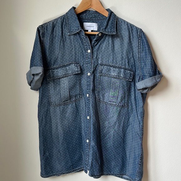 Current/Elliott The Ambrel chambray button down size L - Picture 2 of 6